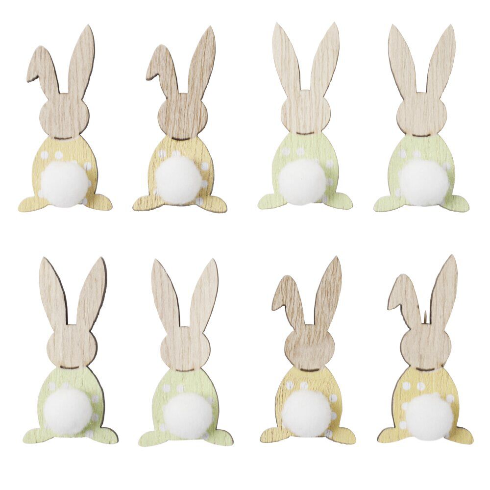 Pince en bois forme lapin de Pâques x12