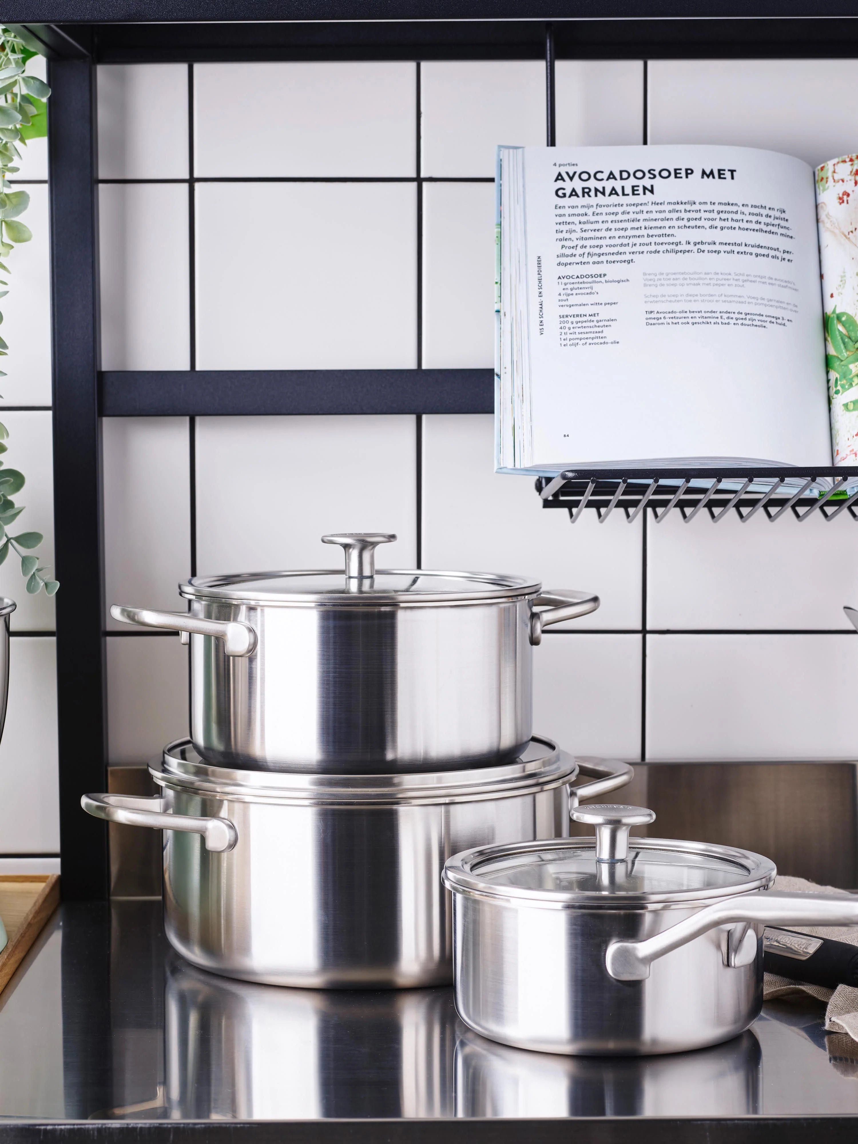 Kochtopf-Set KitchenAid mit 3 Schichtböden, 7er-Set