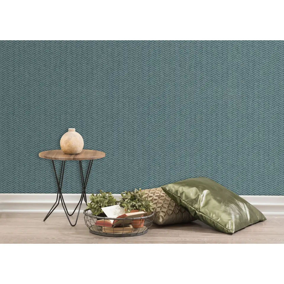Dutch Wallcoverings - Escapade golfjes groen - 0,53x10,05m