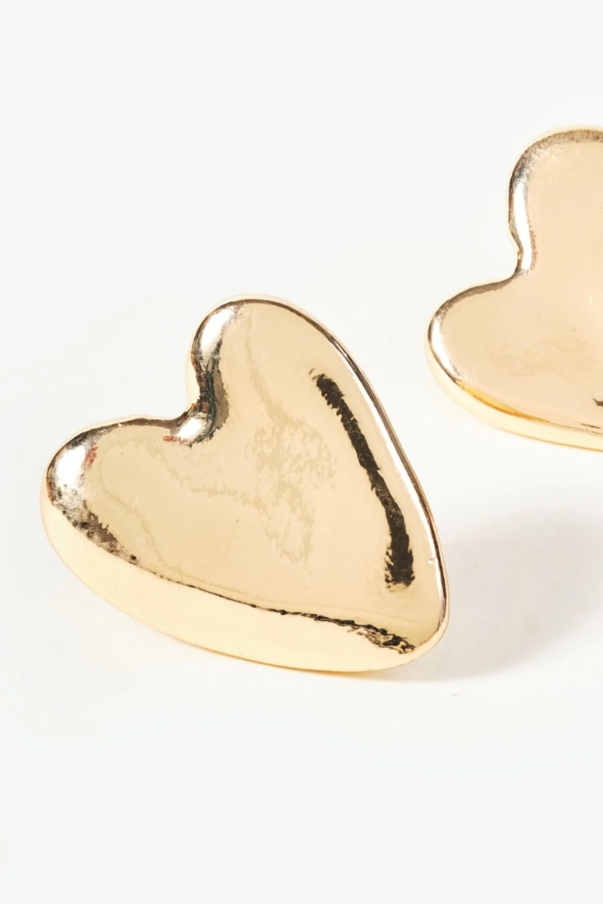 Gold Heart Stud Earrings