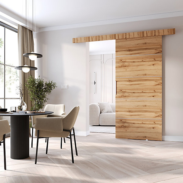 MINIO go for it porte coulissante CLEAN B 76 cm Portes de chambre, Chêne Wotan