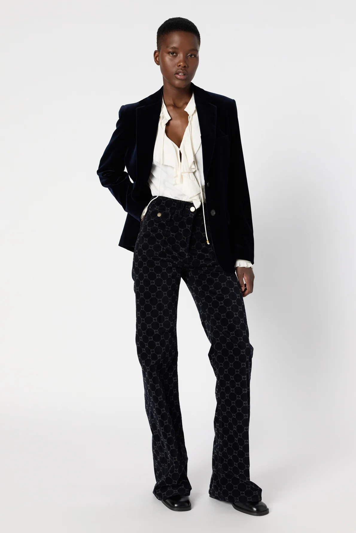 Veste de tailleur en velours ras - NIRINA