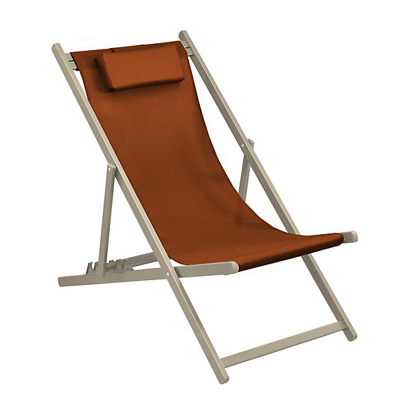 Chilienne pliable aluminium crème, toile coloris sienne ProLoisirs Ara