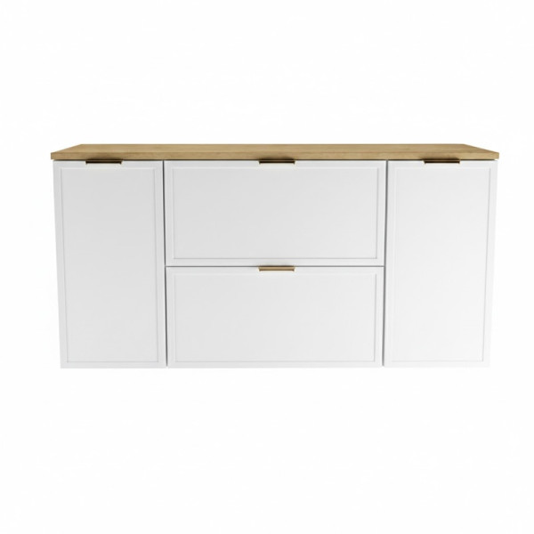 Szafka pod Umywalkę z Blatem 120cm 2D2S Fronty Ramka Cremona / Biały