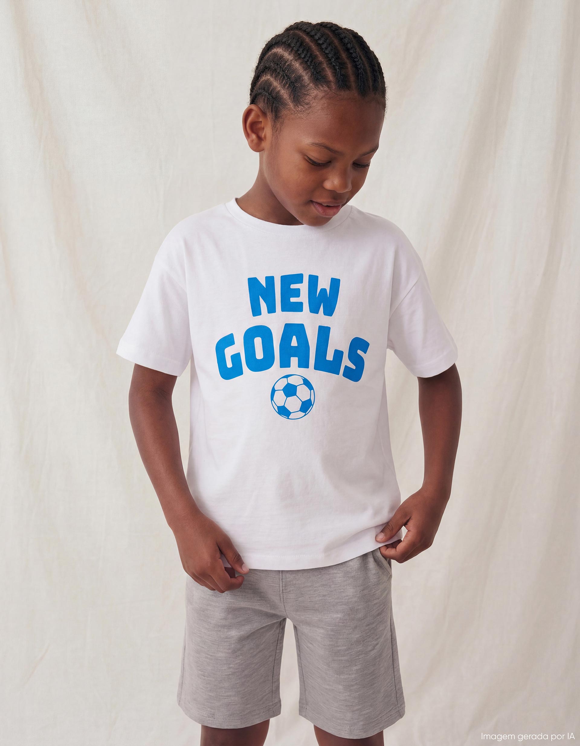 T-shirt Estampada, Menino, Branco