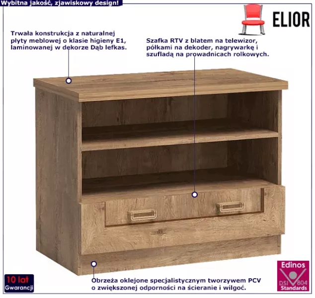 Szafka RTV stojąca dąb lefkas - Vevian