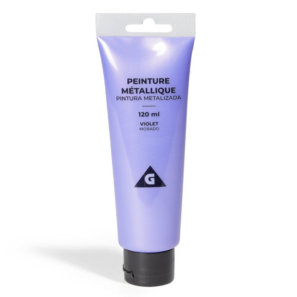 Tube peinture acrylique 120ml violet métallisé