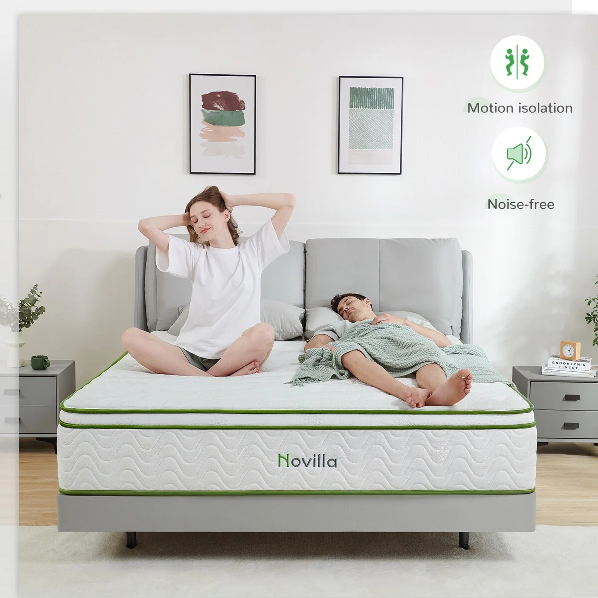 Novilla 10-inch Memory Foam Hybrid Pocket Spring Mattress in a Box