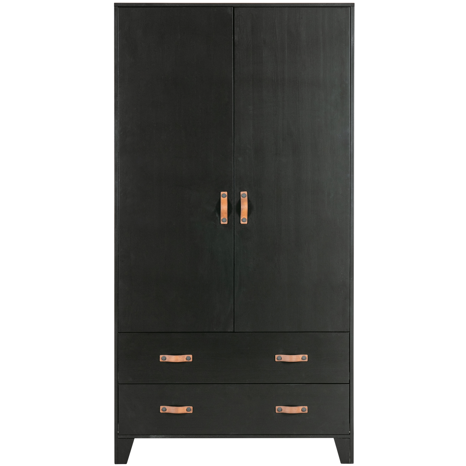 WOOOD garderobekast Dian - Grenen - Zwart - 180x94x40