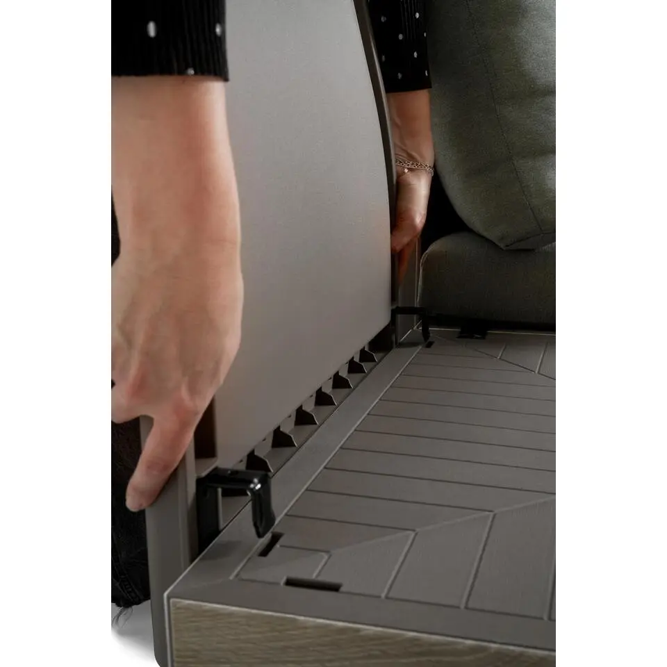 Keter Signature Elements Loungeset 4 personen - met groene kussens - Cappuccino