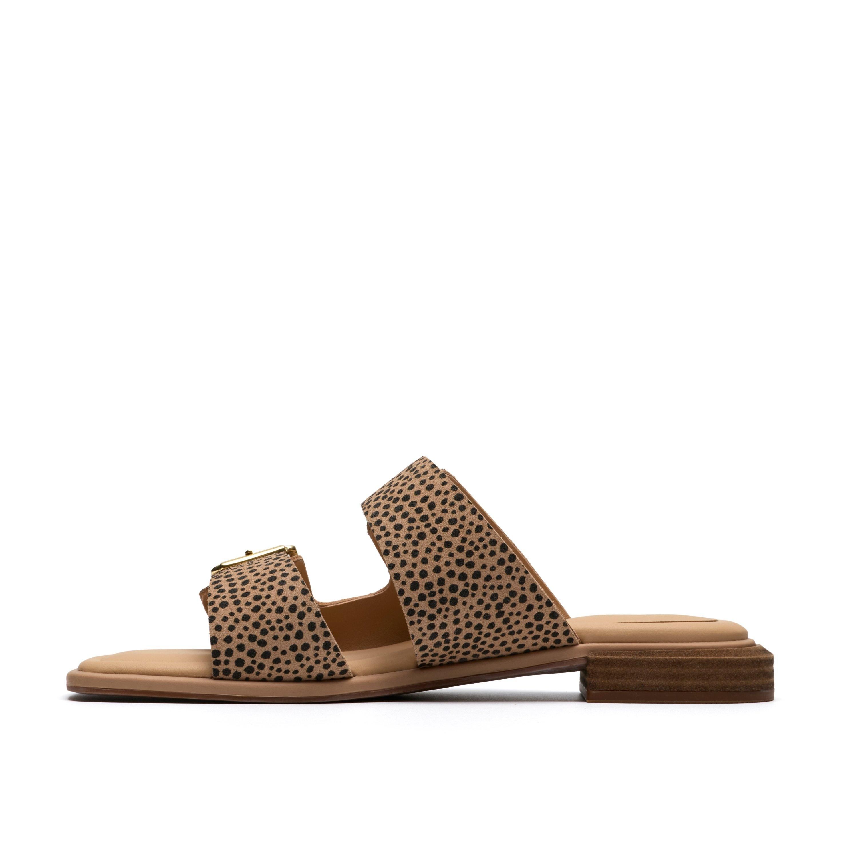 Clarks Ariany Bay Animal Print Flat Sandals,Sliders