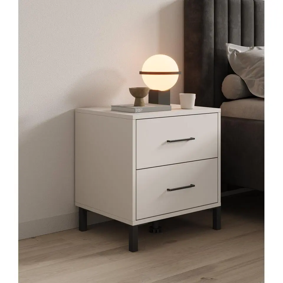 Meubella - Nachtkastje Vidor - Beige - 48 cm