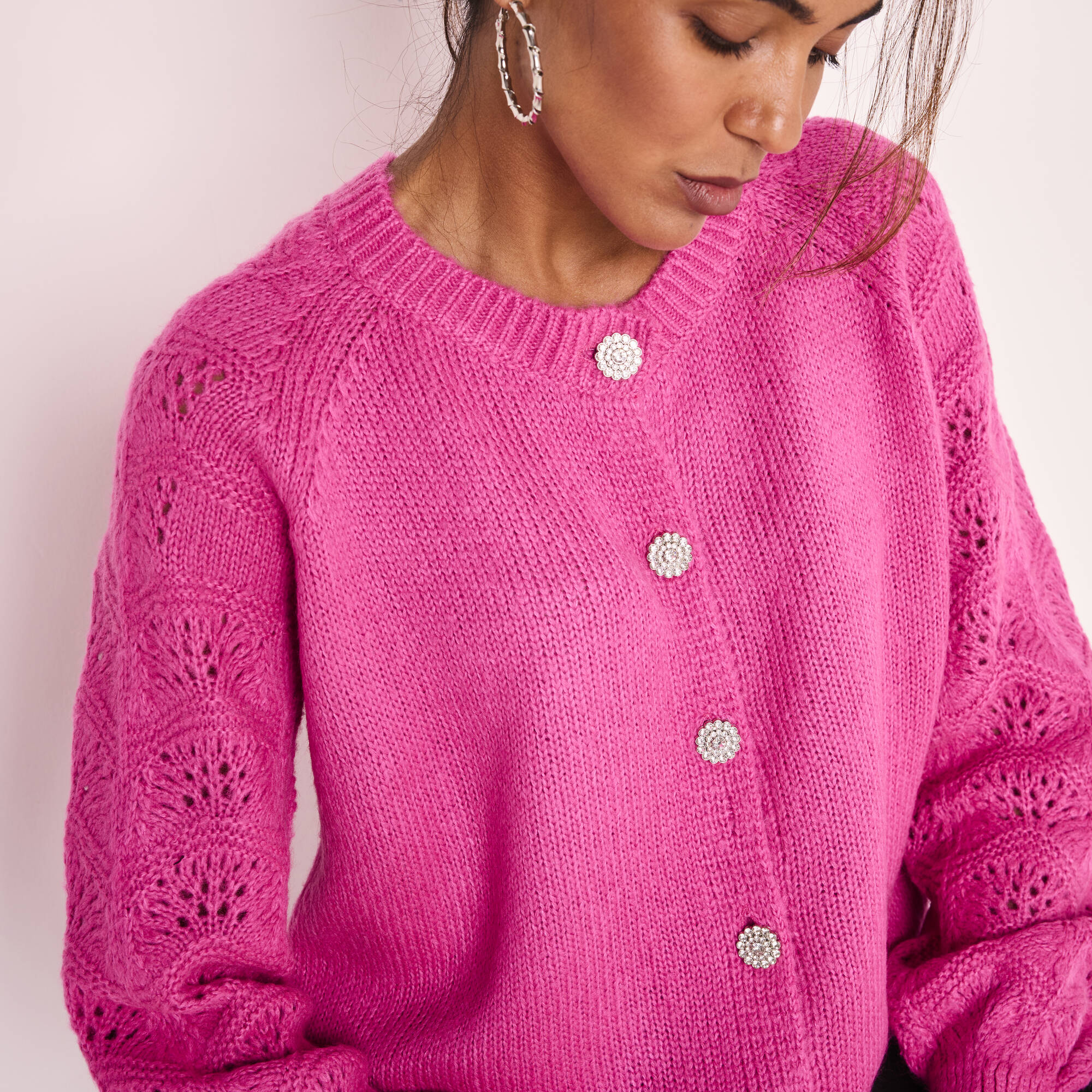 Cardigan boutons "bijoux"