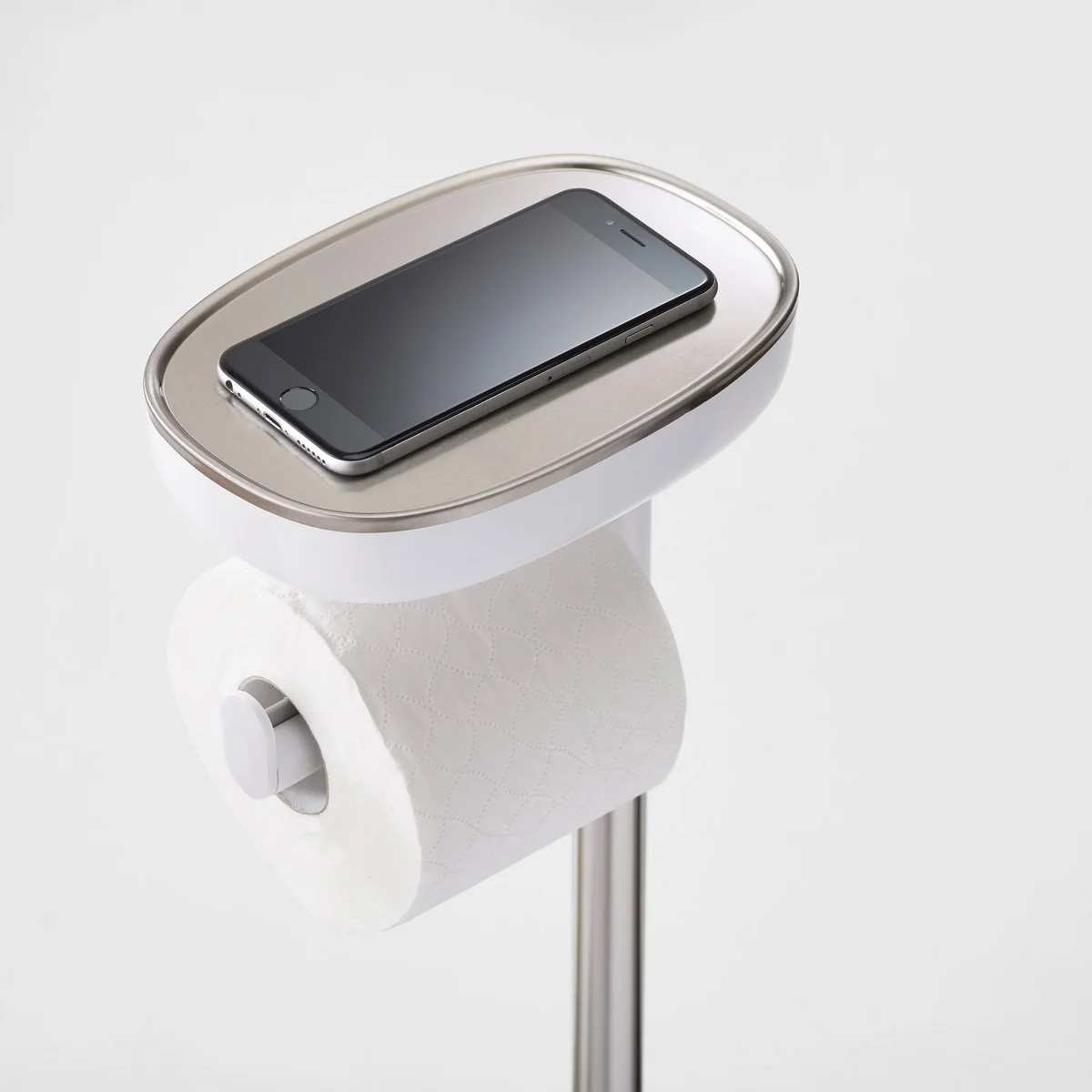 Joseph Joseph - EasyStore Toilettenpapierhalter, Edelstahl / weiß