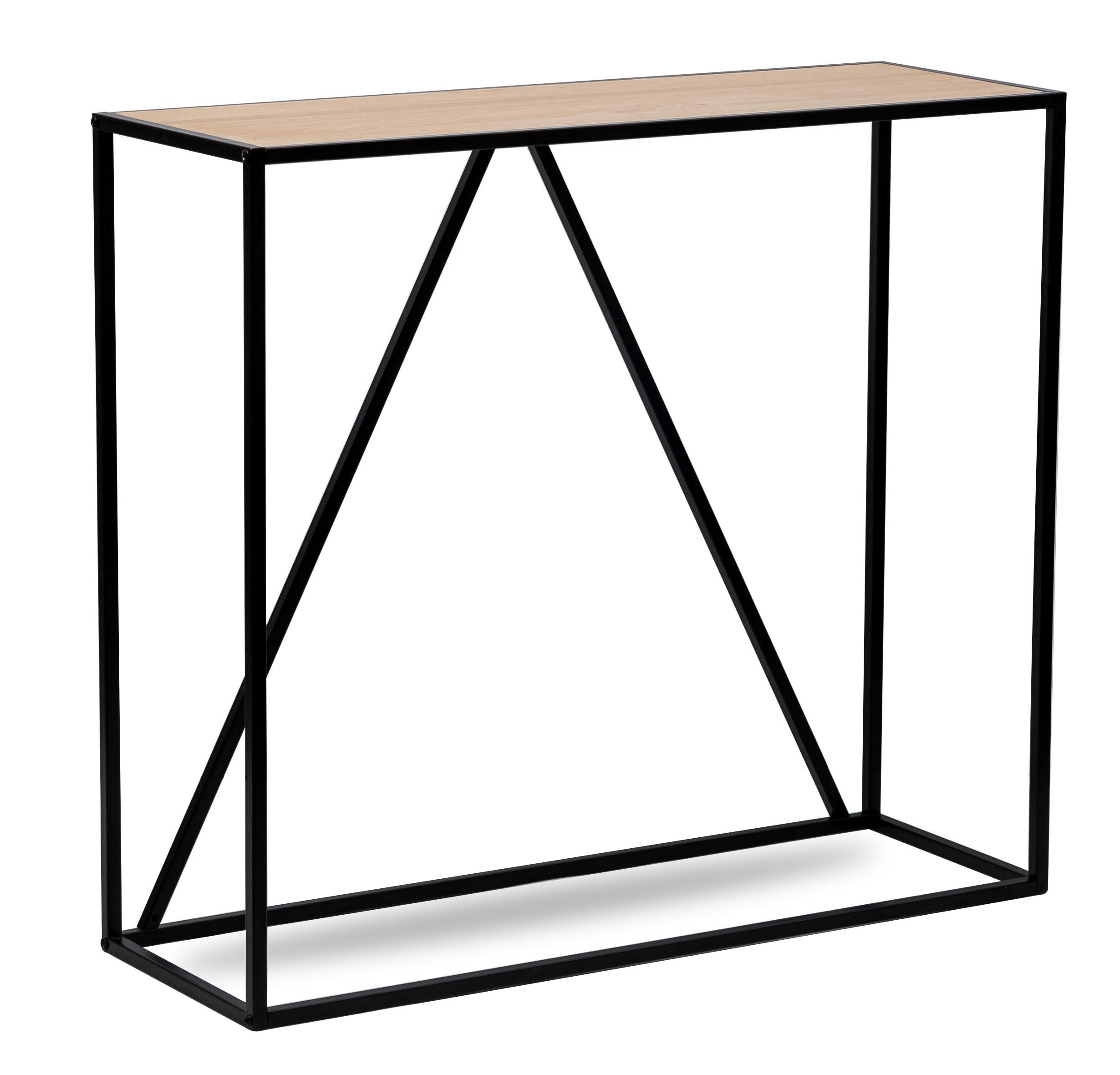 - Console style industriel en bois et métal noir