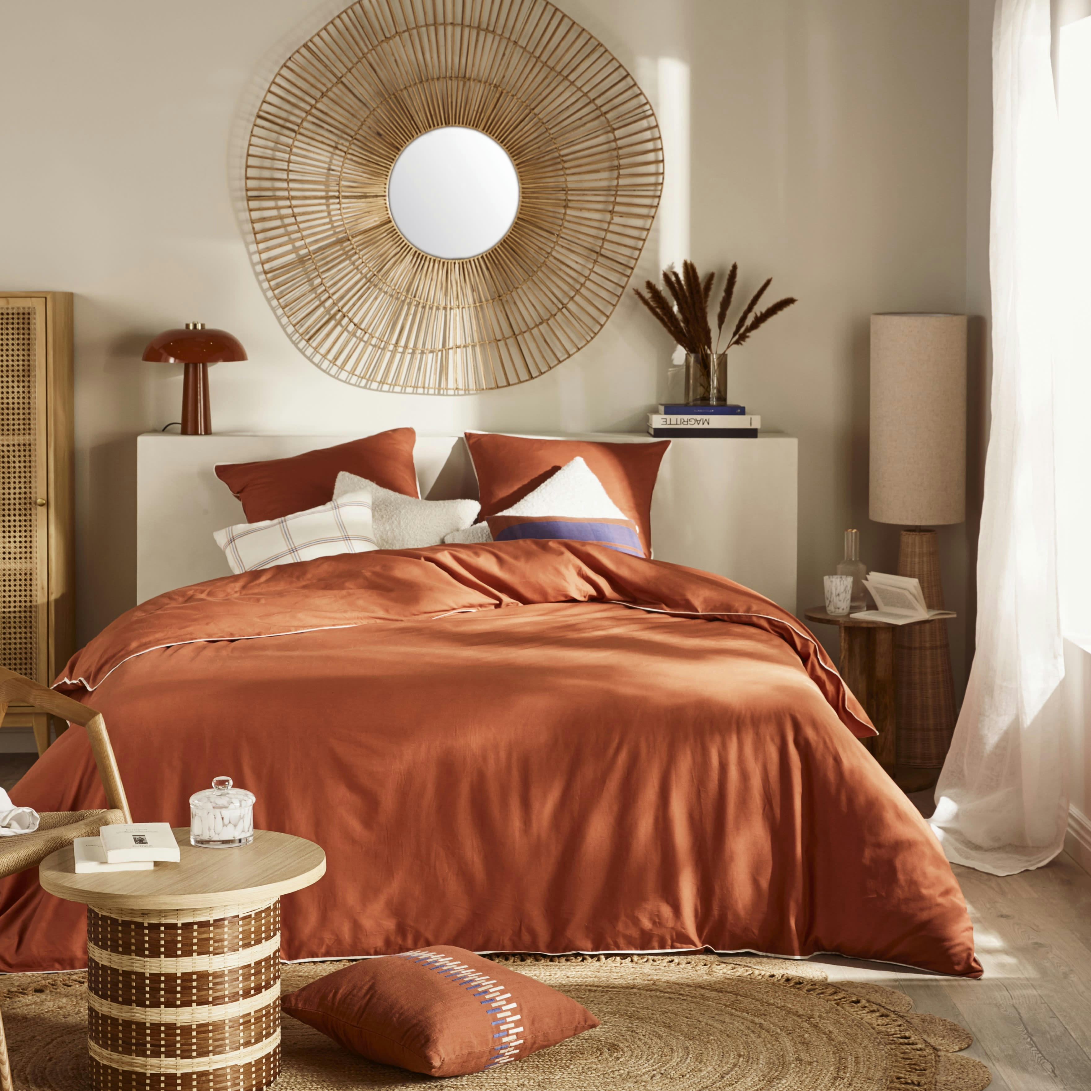 ANTONIA - Parure de lit en coton biologique terracotta 240x260