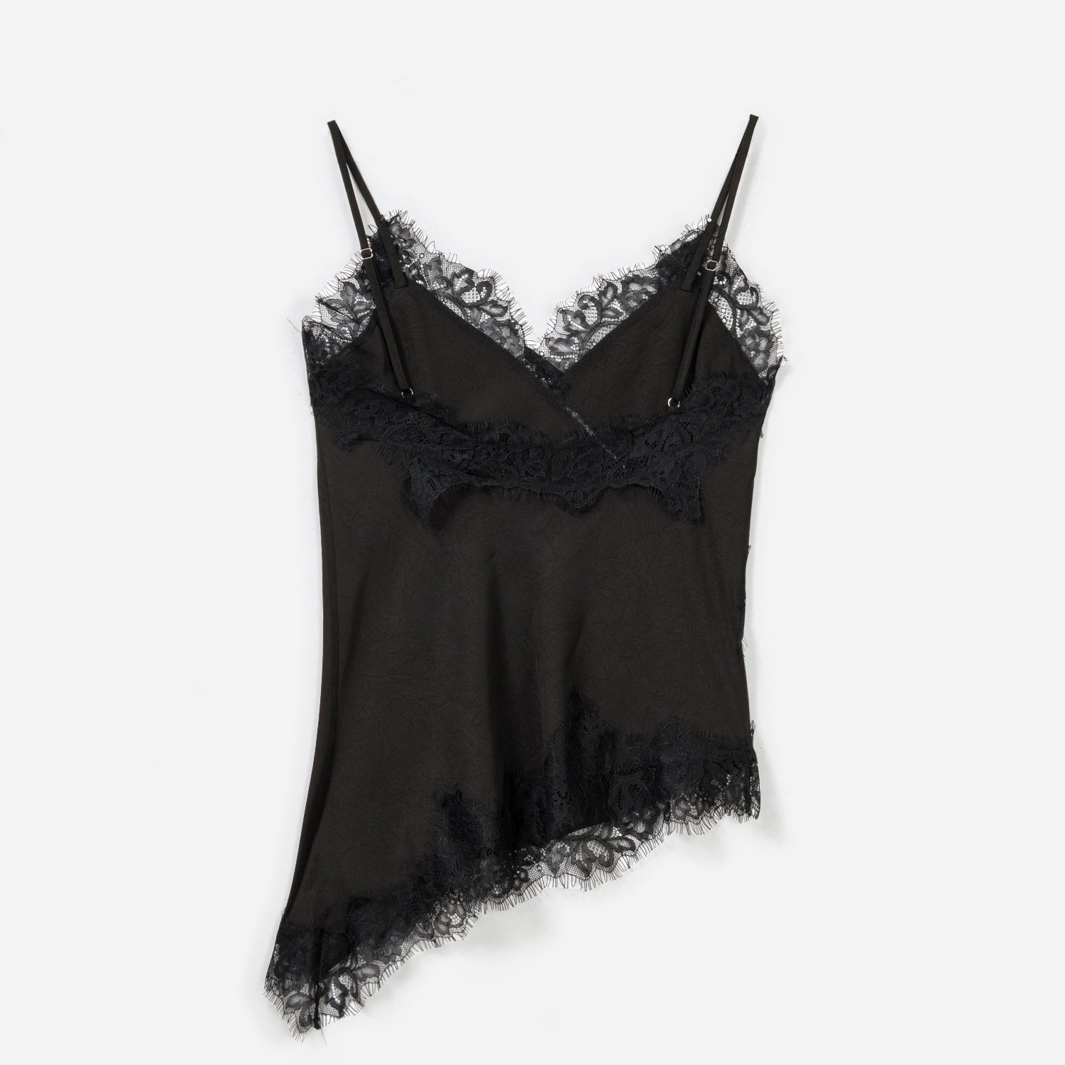 Top fines bretelles TEXTO noir bordé dentelle
