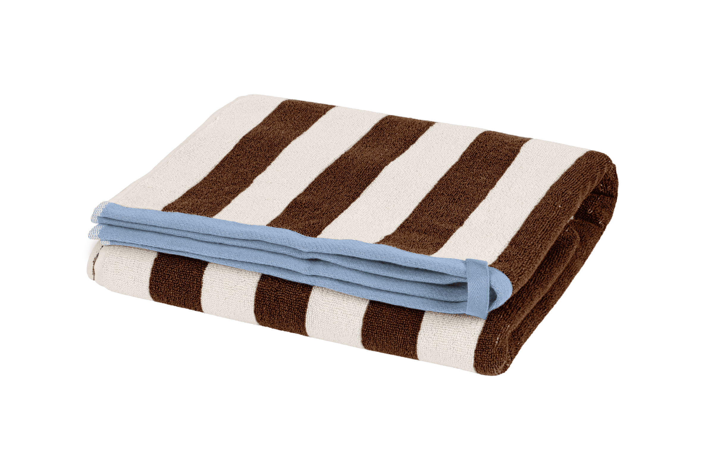 noo.ma Gobo handdoek Cocoa Brown - katoen, gestreept, 38 x 40 cm