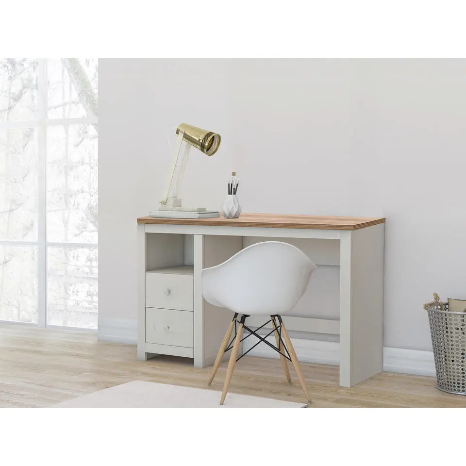 Emerald - Bureau 2-deurs in cr&egrave;me eiken spaanplaat