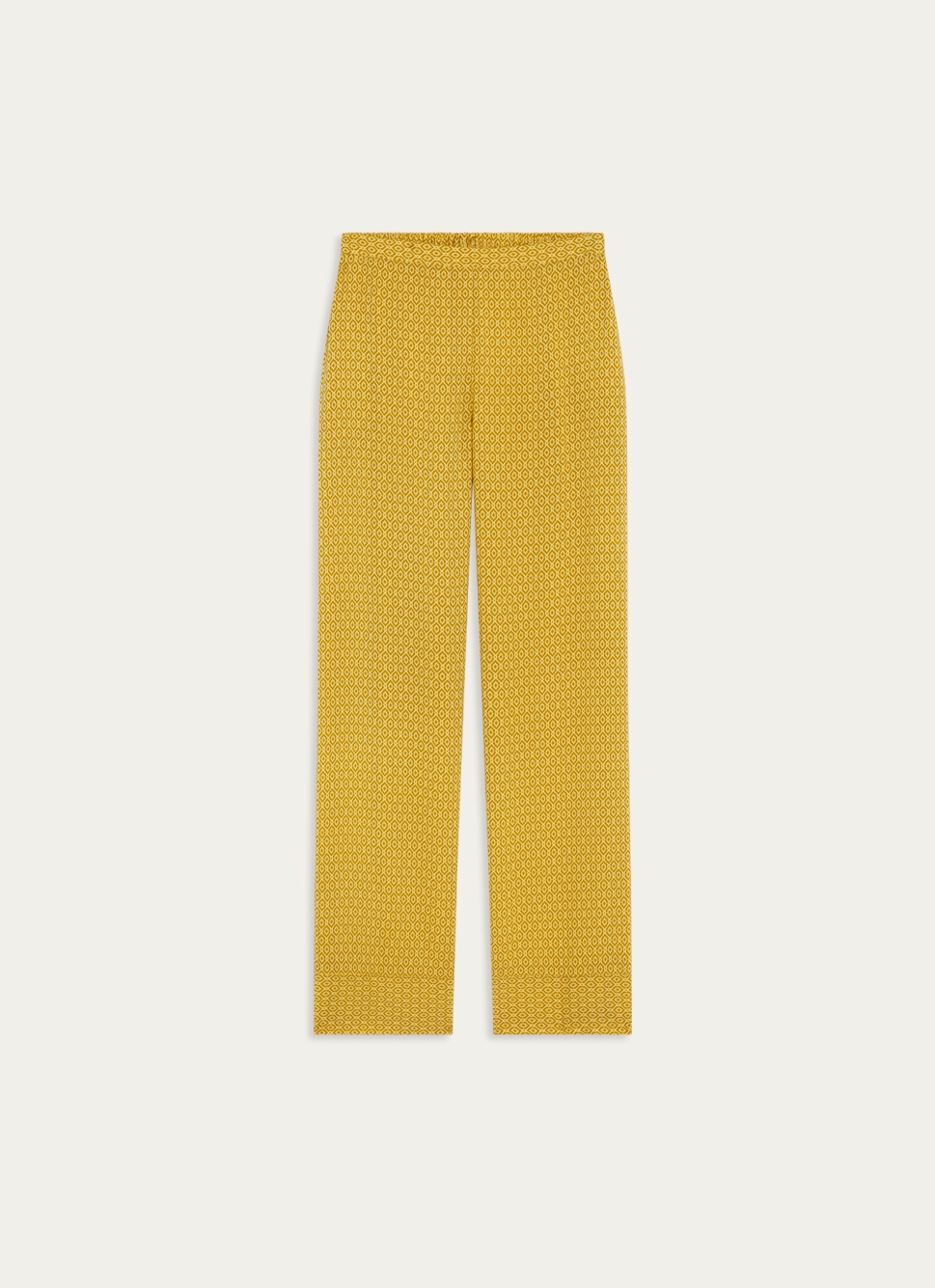 PANTALON EN VISCOSE IMPRIMÉE TARA JAUNE CURRY