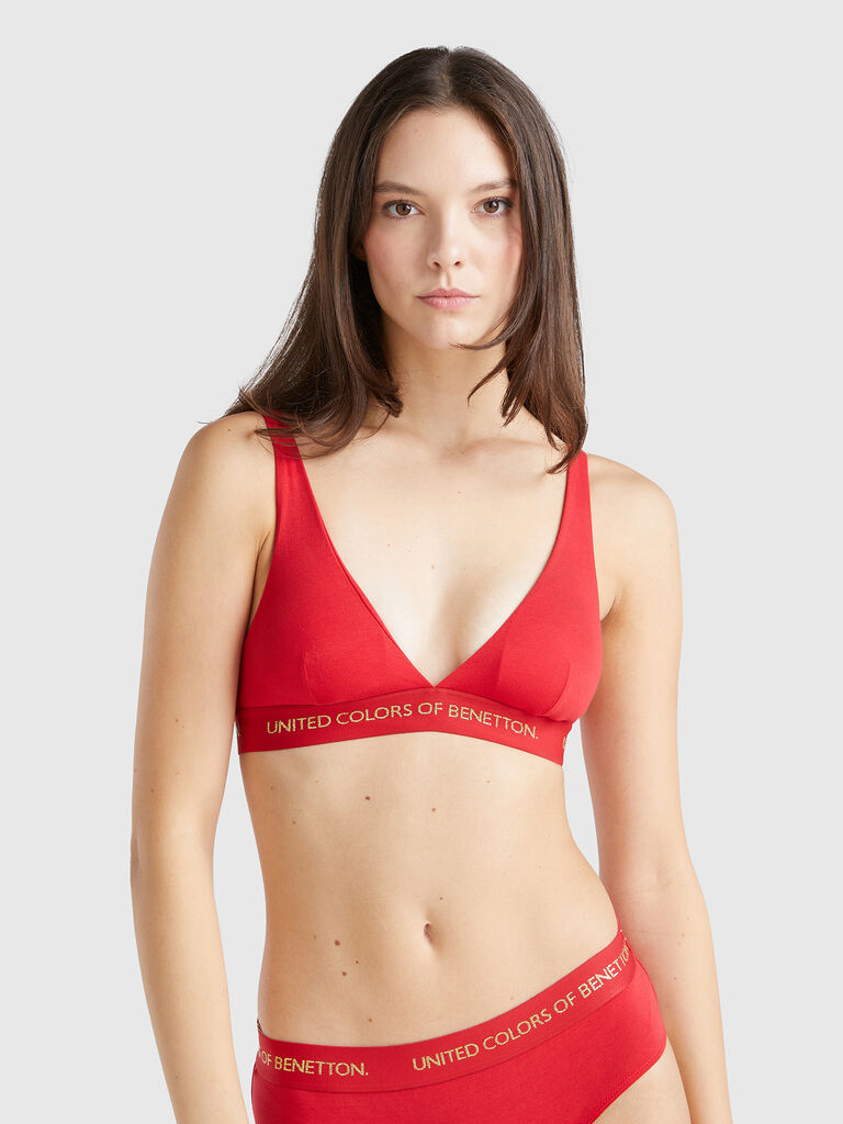 Triangle bra in stretch cotton