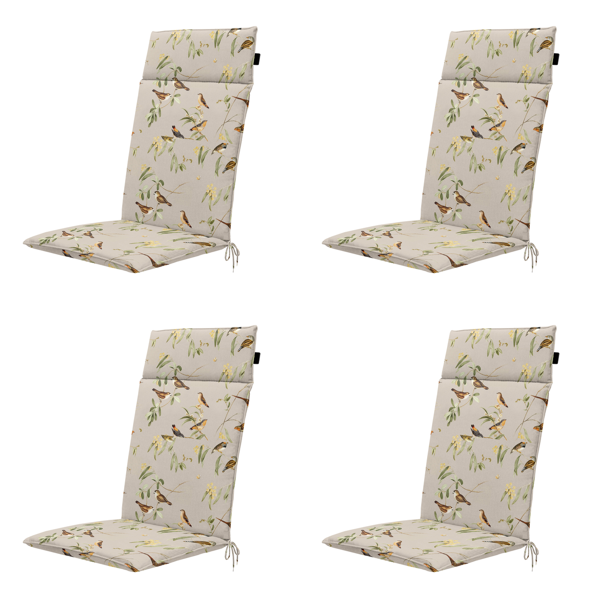 Madison tuintstoelkussen hoge rug Aria - beige - 120x50x4cm - set van 4