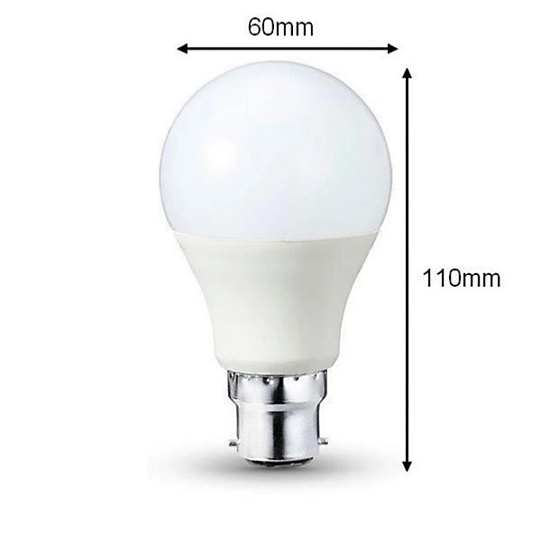 Ampoule LED B22 9W 220V A60 180 degrés (Pack de 10) - Blanc Neutre 4000K - 5500K - SILAMP