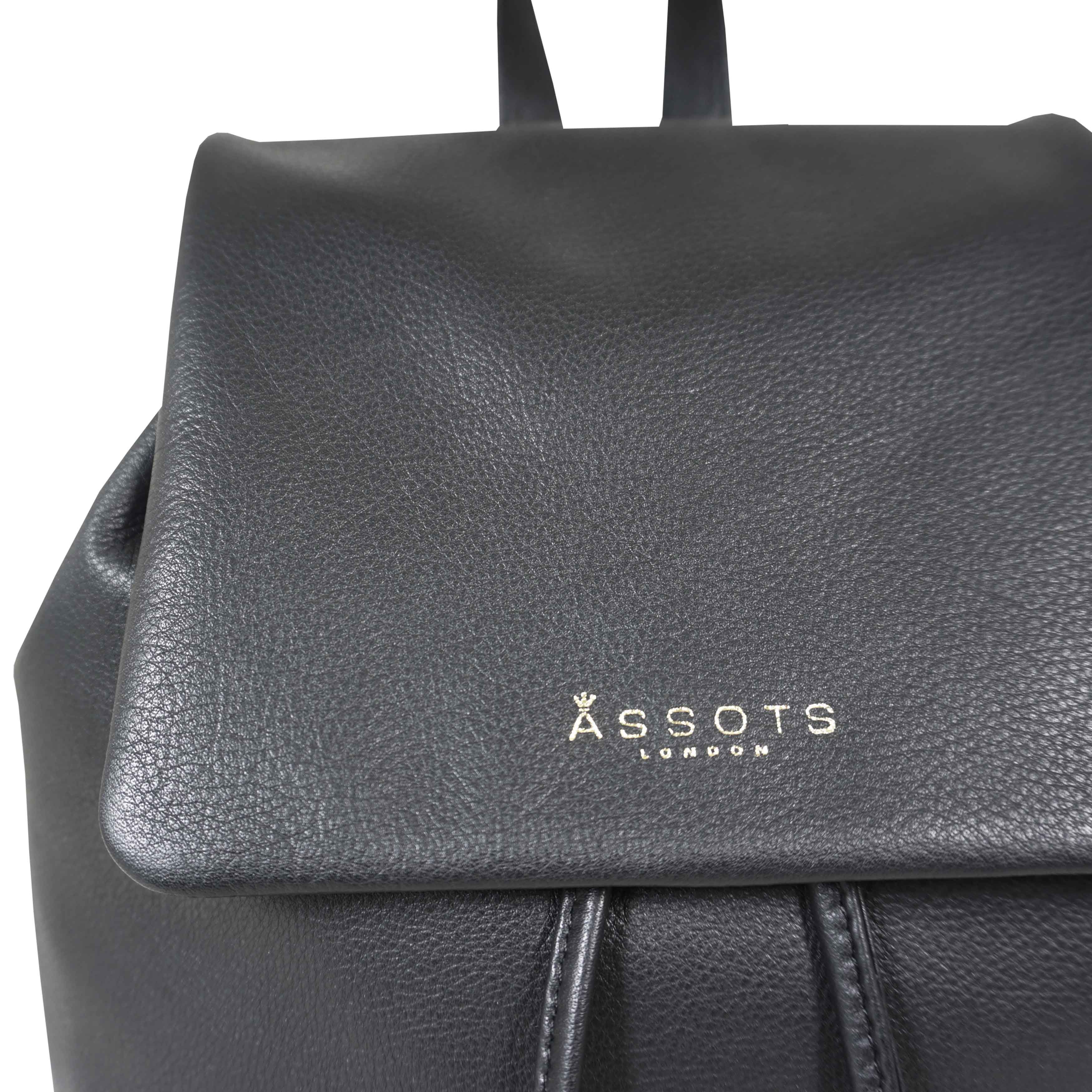 Assots London GRACE' Full Grain Leather Flap-over Backpack
