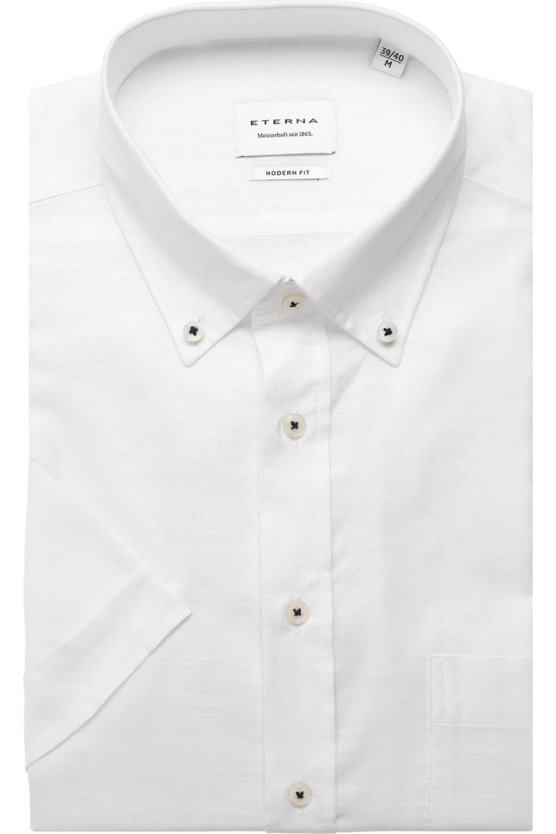 ETERNA Modern Fit Tencel Hemd weiss, Einfarbig