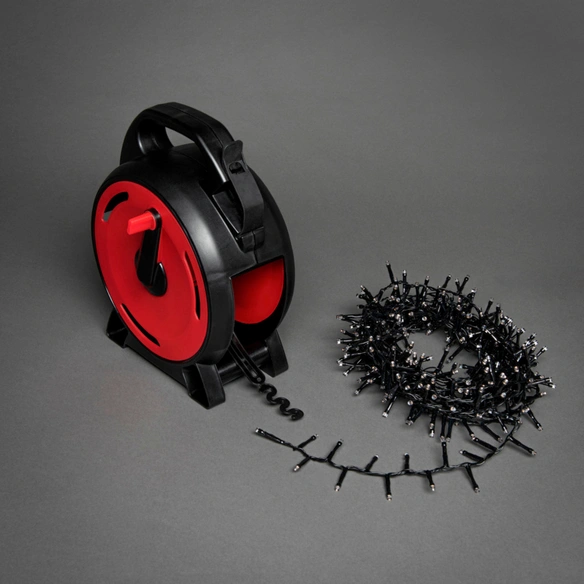 LED-Lichterkette, schwarz/rot, Kabellänge: 65,93 m