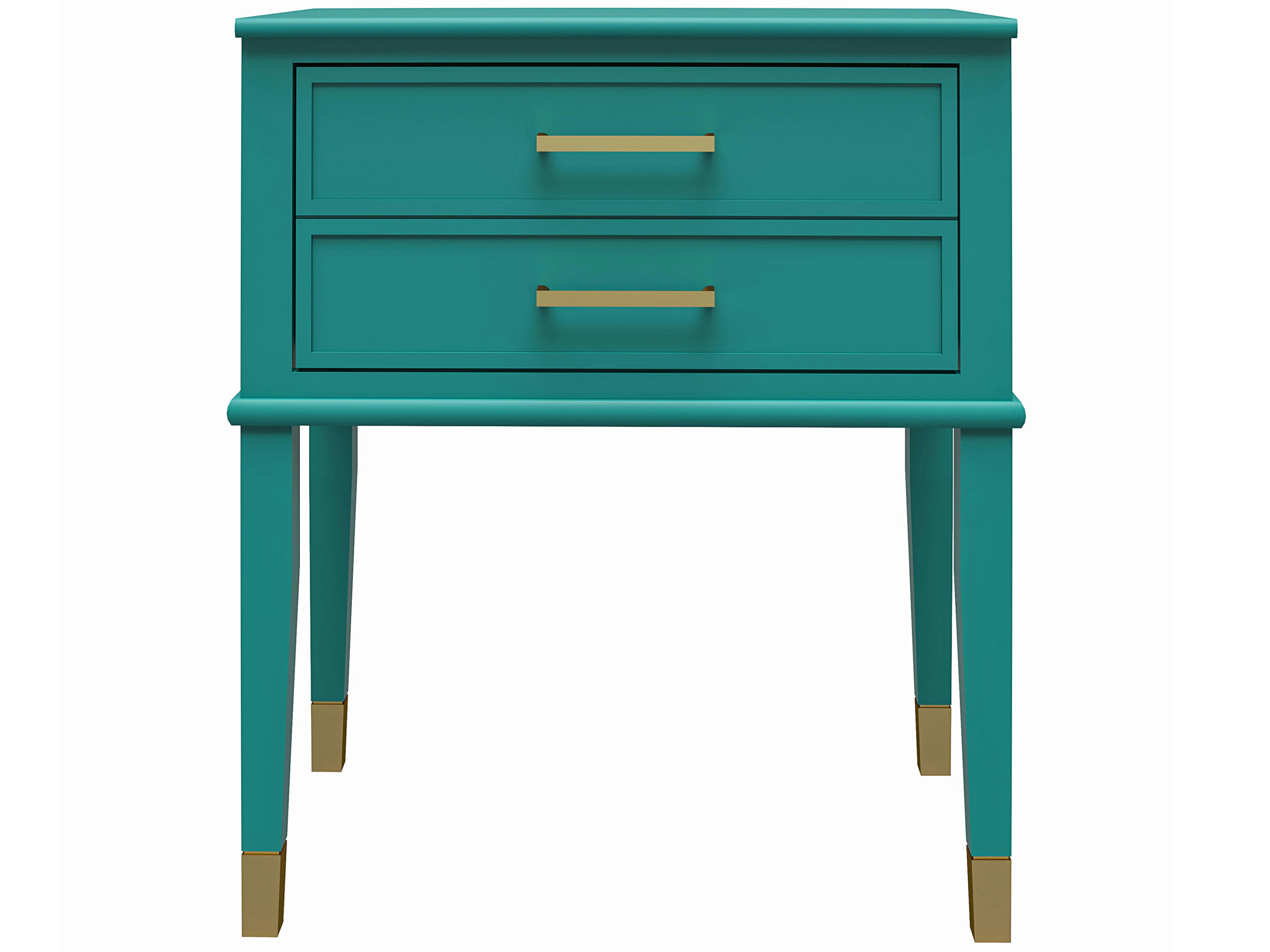 WESTERLEIGH - Table d'appoint avec 2 tiroirs en MDF vert émeraude