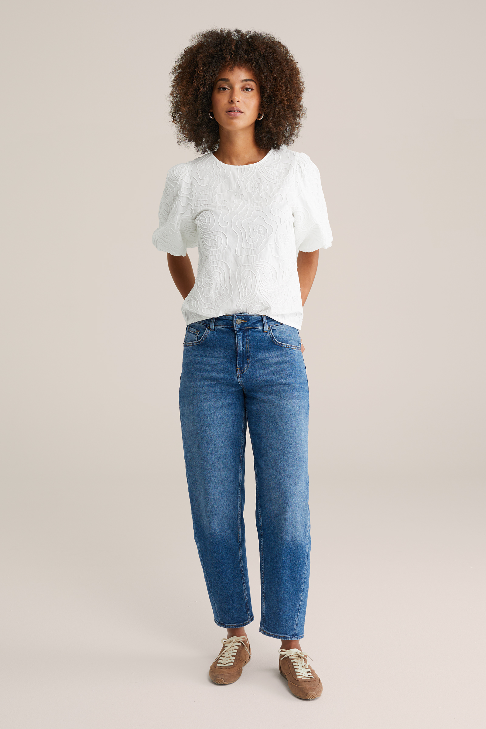 Dames barrel fit jeans