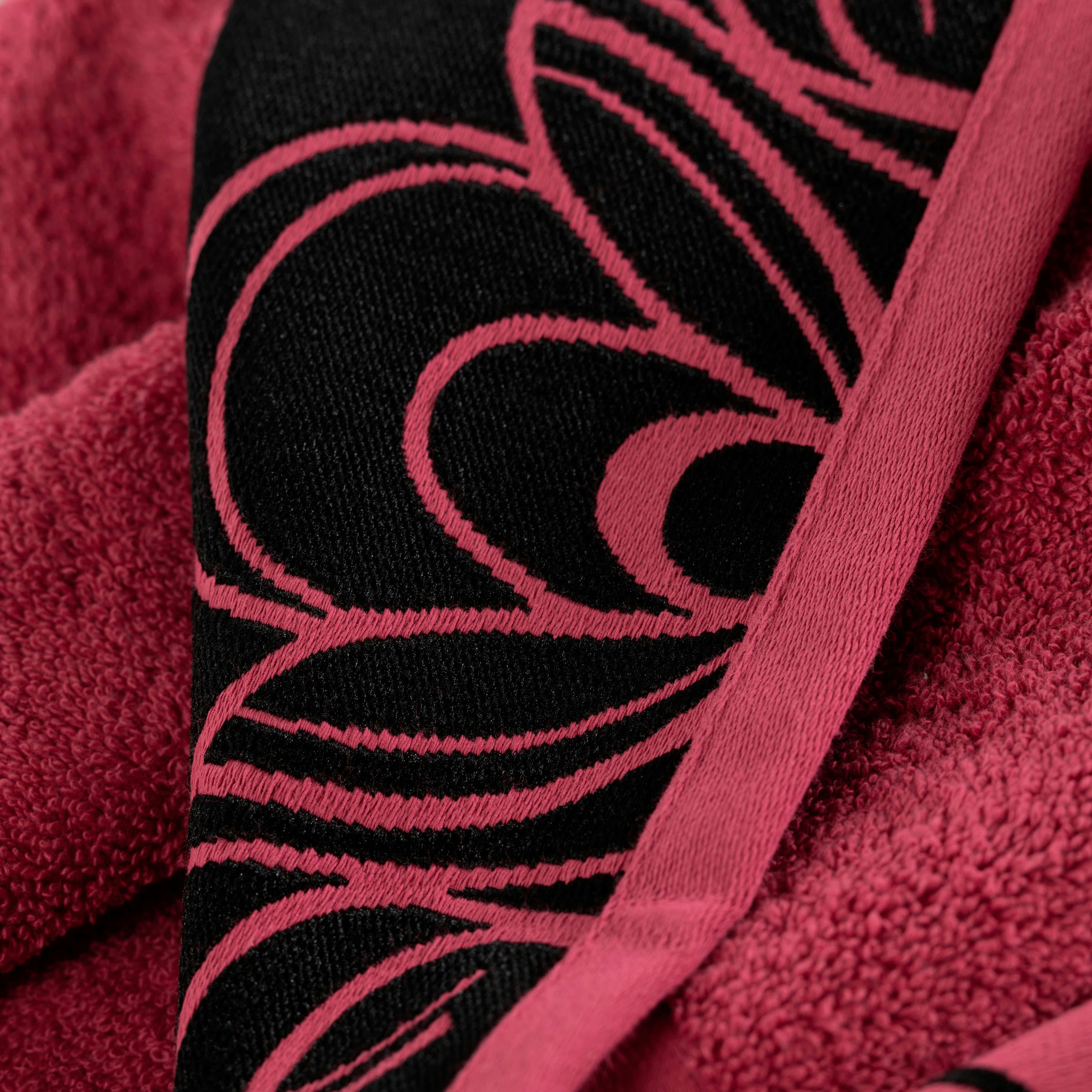 AZULEJOS - Serviette de toilette coton jacquard bouclette rouge 50 x 90 cm