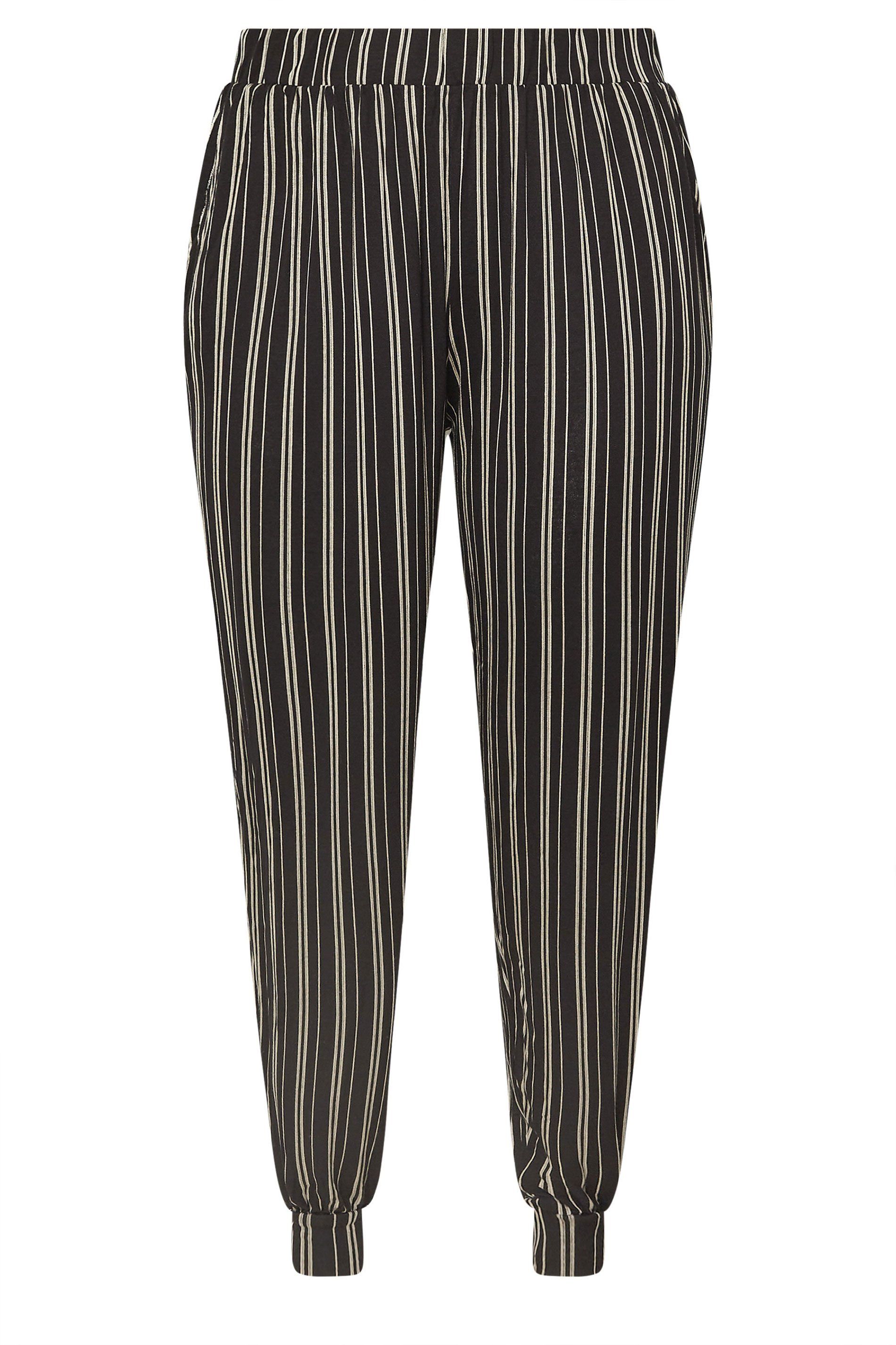 Yours Striped Jersey Cuffed Trousers