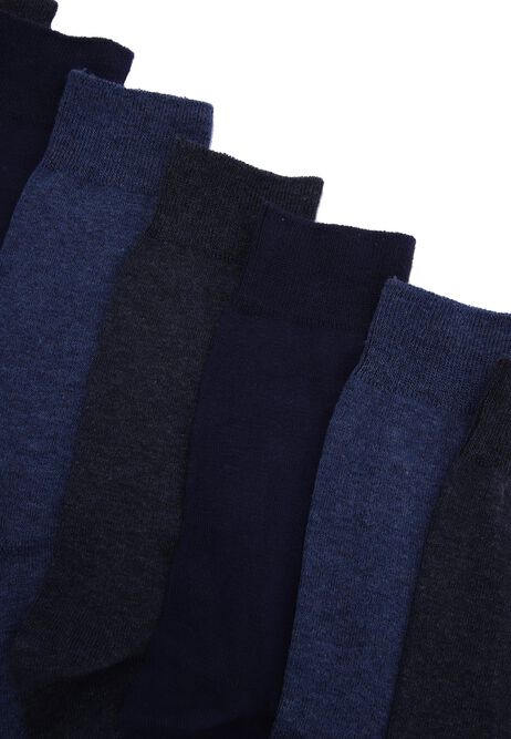Mens 7pk Navy Cotton Rich Ankle Socks