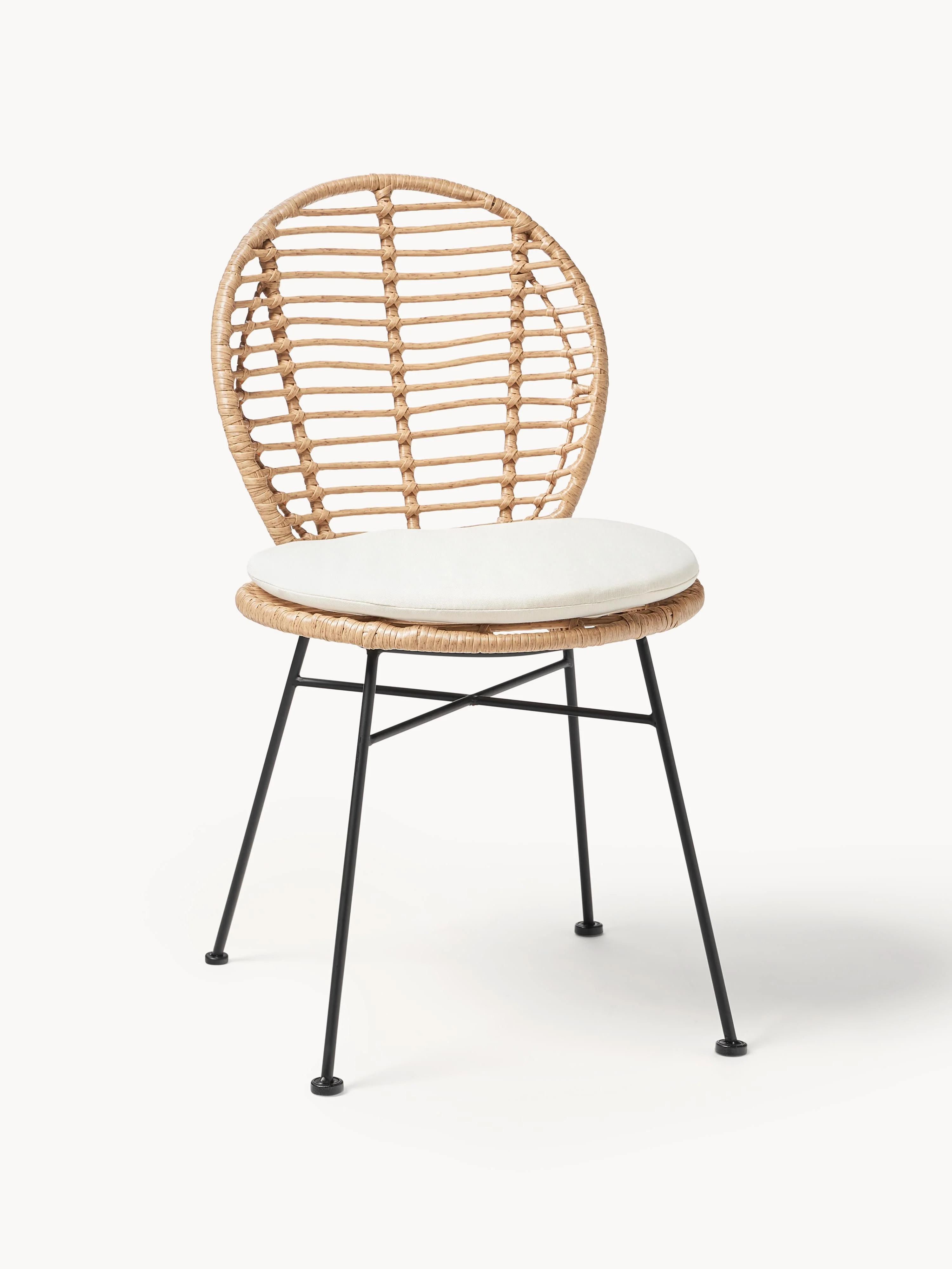 Polyrattan-Stühle Cordula mit Sitzkissen, 2er-Set