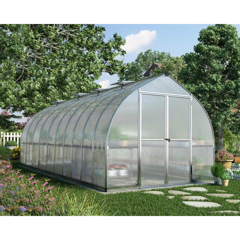 Serre en polycarbonate Bella argentée 14,1 m² CANOPIA
