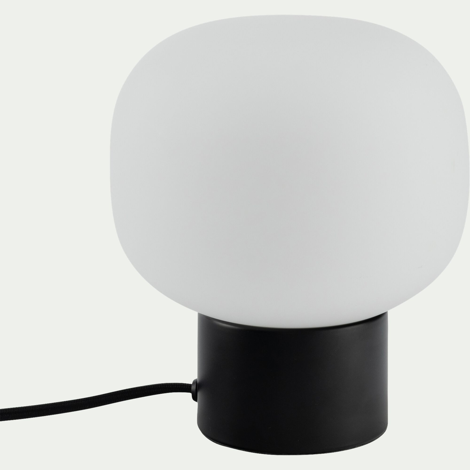 CAMILLE - Lampe à poser électrifiée en verre et en fer - noir