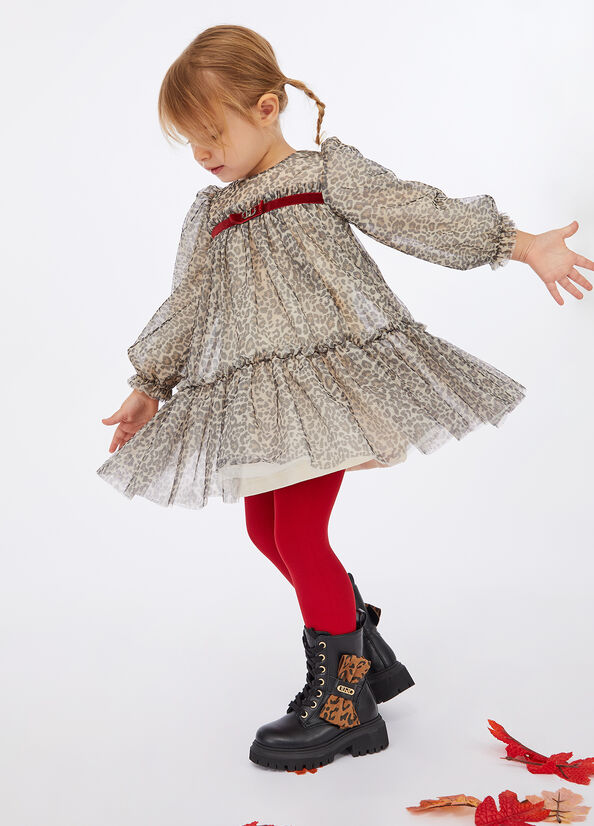 Abito in tulle animalier