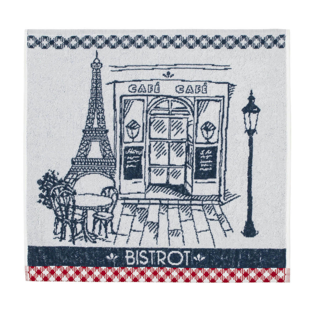 AUTHENTIQUE BISTROT - Carré eponge en jacquard de coton Blanc 50x50