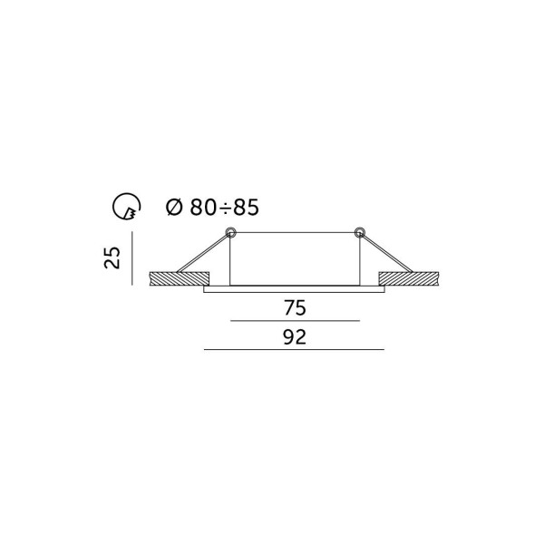 Oprawa wpuszczana oczko kwadratowa czarna 9,2cm OH28 1xGU10x50W IP20 Kobi