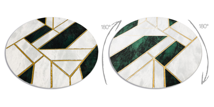 Dywan EMERALD ekskluzywny 1015 - glamour, stylowy marmur, koło 120 cm