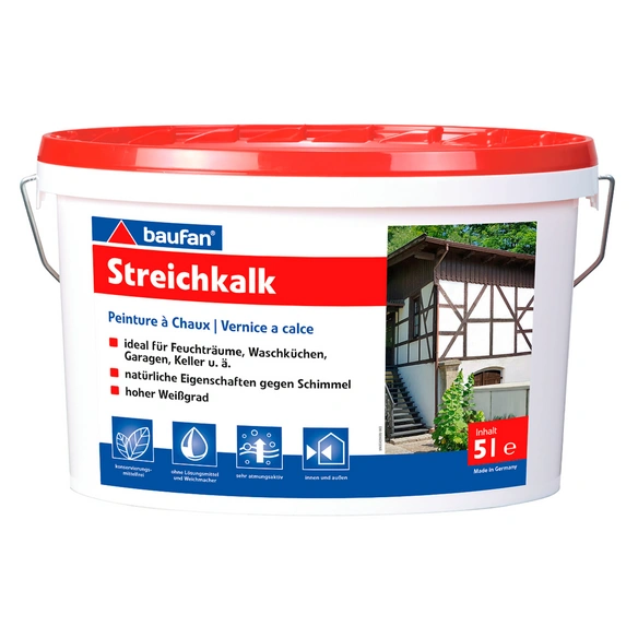 Farbe, hochglänzend, 5 l, für Feuchtraum, weiß