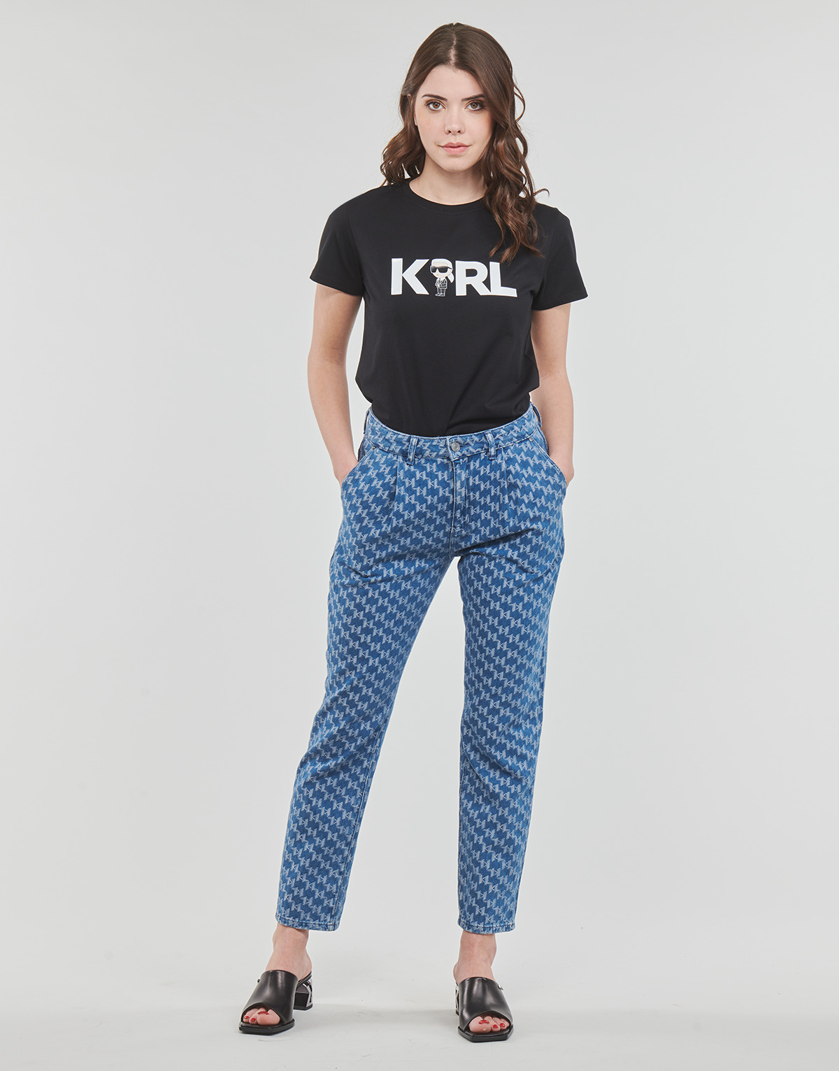Karl Lagerfeld - TAPERED MONOGRAM JCQ DENIMS - Blue