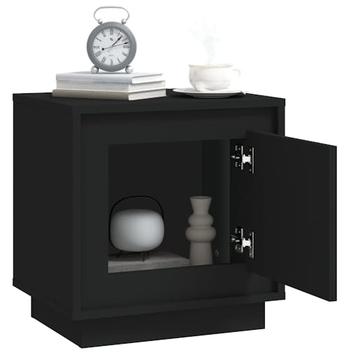 NNEVL Bedside Cabinets 2 pcs Black 44x35x45 cm Engineered Wood