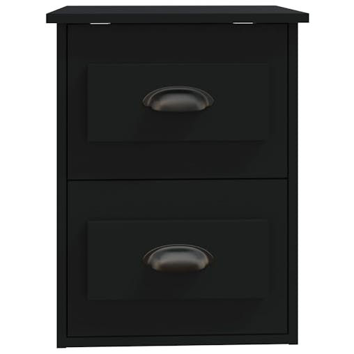NNEVL Wall-mounted Bedside Cabinets 2 pcs Black 41.5x36x53cm