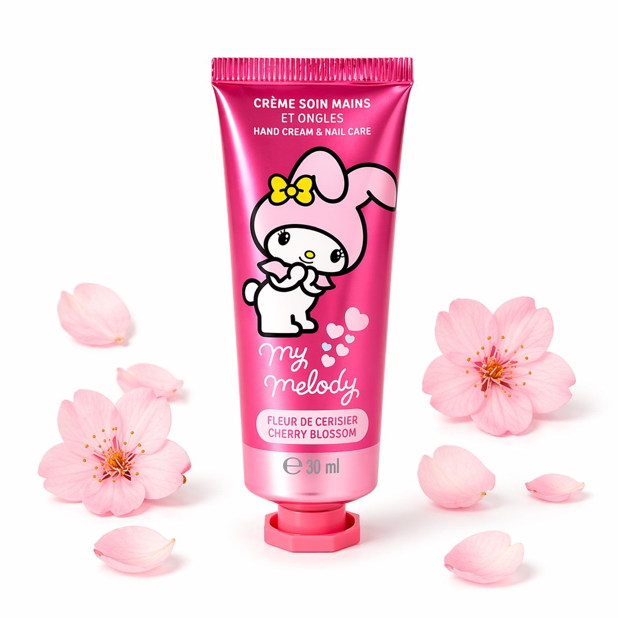 Hello Kitty My Melody 2 in 1 Natural Hand & Nail Cream - Cherry Blossom Scented