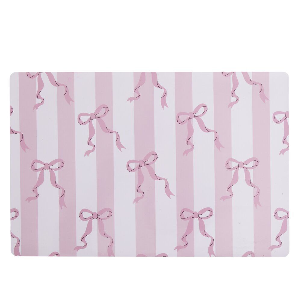 Set de table plastique décor noeud rose 30x45cm (2 modèles)