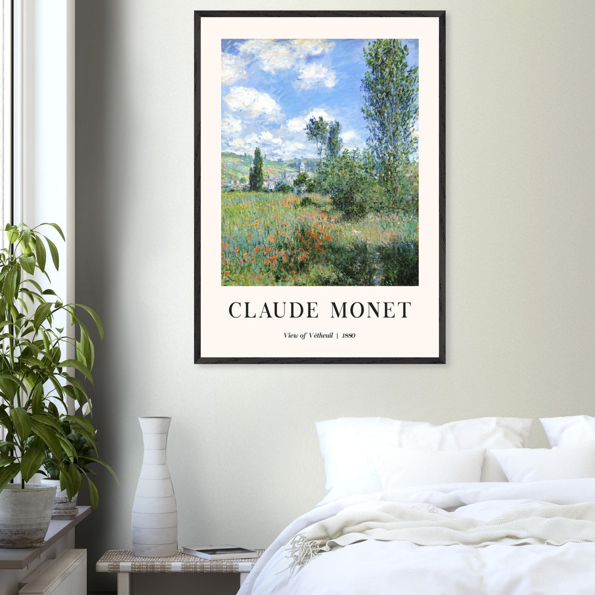 Artfulprints Poster Claude Monet - View of Vétheuil II  - 70x100 cm - Groen