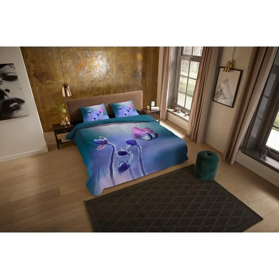 Pure Davine Dekbedovertrek Paars-1-persoons (140 x 200/220 cm)